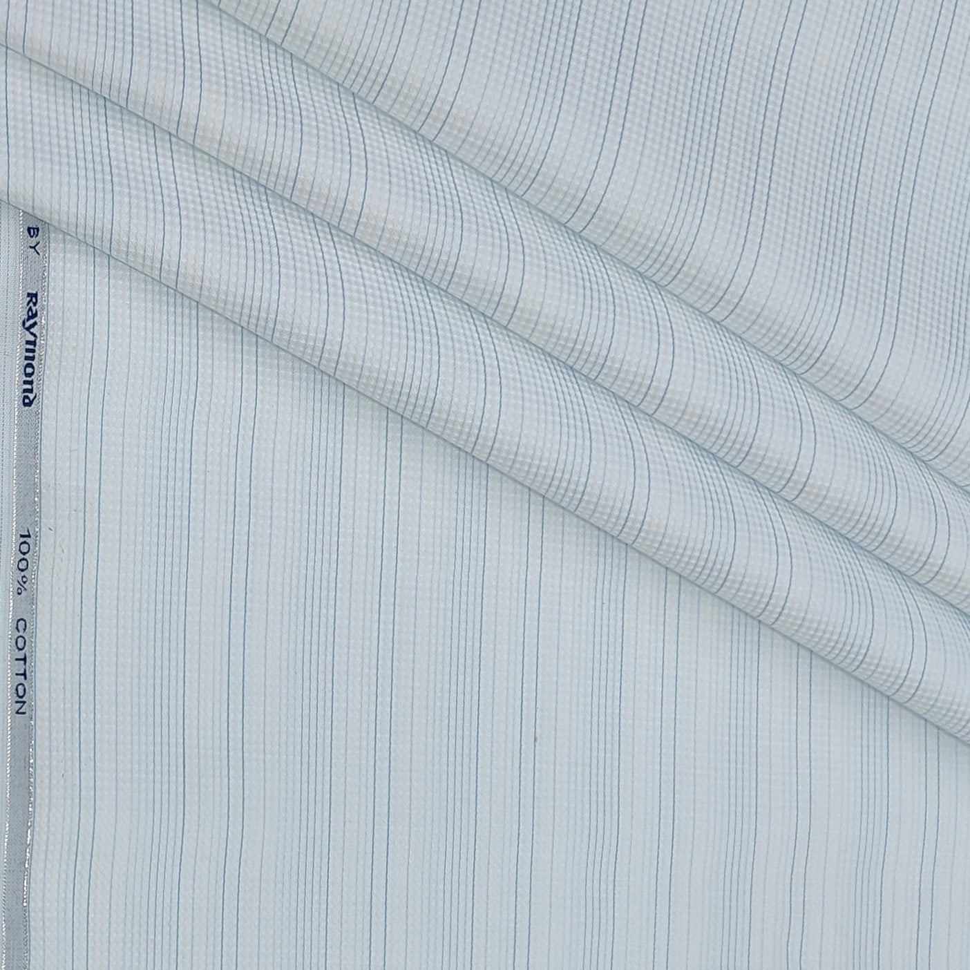 Shirt Fabric Raymond Premium Giza Cotton Lining With Dobby Colour Blue N White